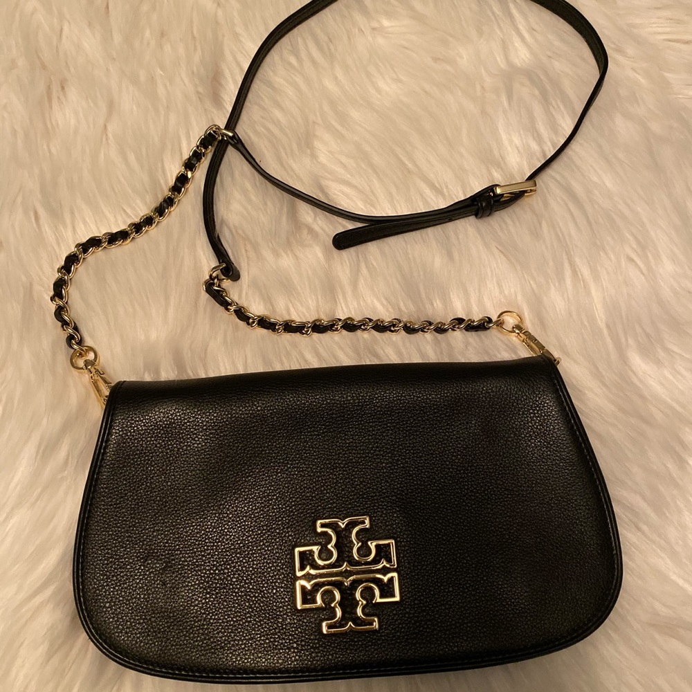 Tory Burch Black Leather Shoulder bag clutch